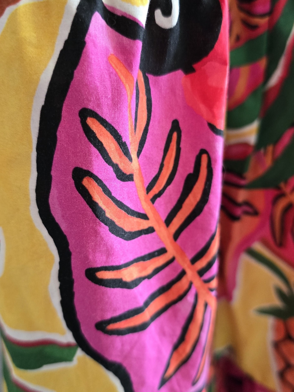 FARM Rio Hot Pink Tropical Tiered Maxi Dress with Yellow Accents - Picture 2 of 7